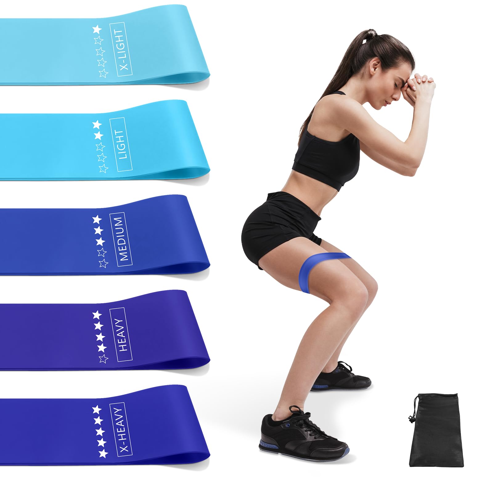 Resistance Bands for Working Out, Exercise Bands Resistance Bands Set with 5 Resistance Levels, Multi-Colored Workout Bands for Indoor & Outdoor