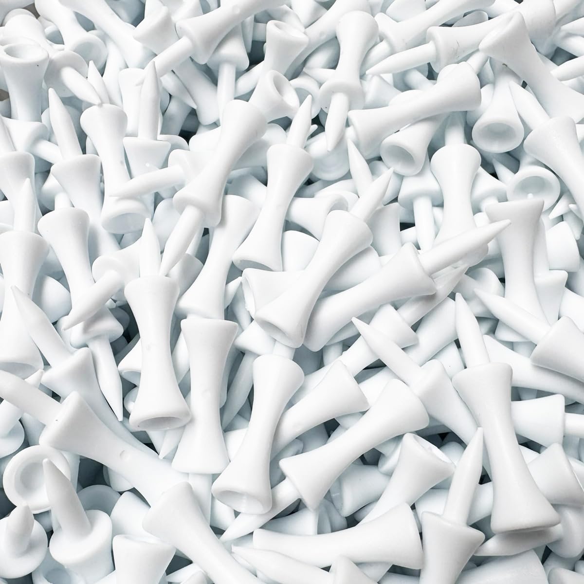 Tour Fit Castle Golf Tees | Durable Plastic Stepped Tees Colours | Packs of 50, 100 or 200 | Consistent Tee Height (200, White-2" (51mm))