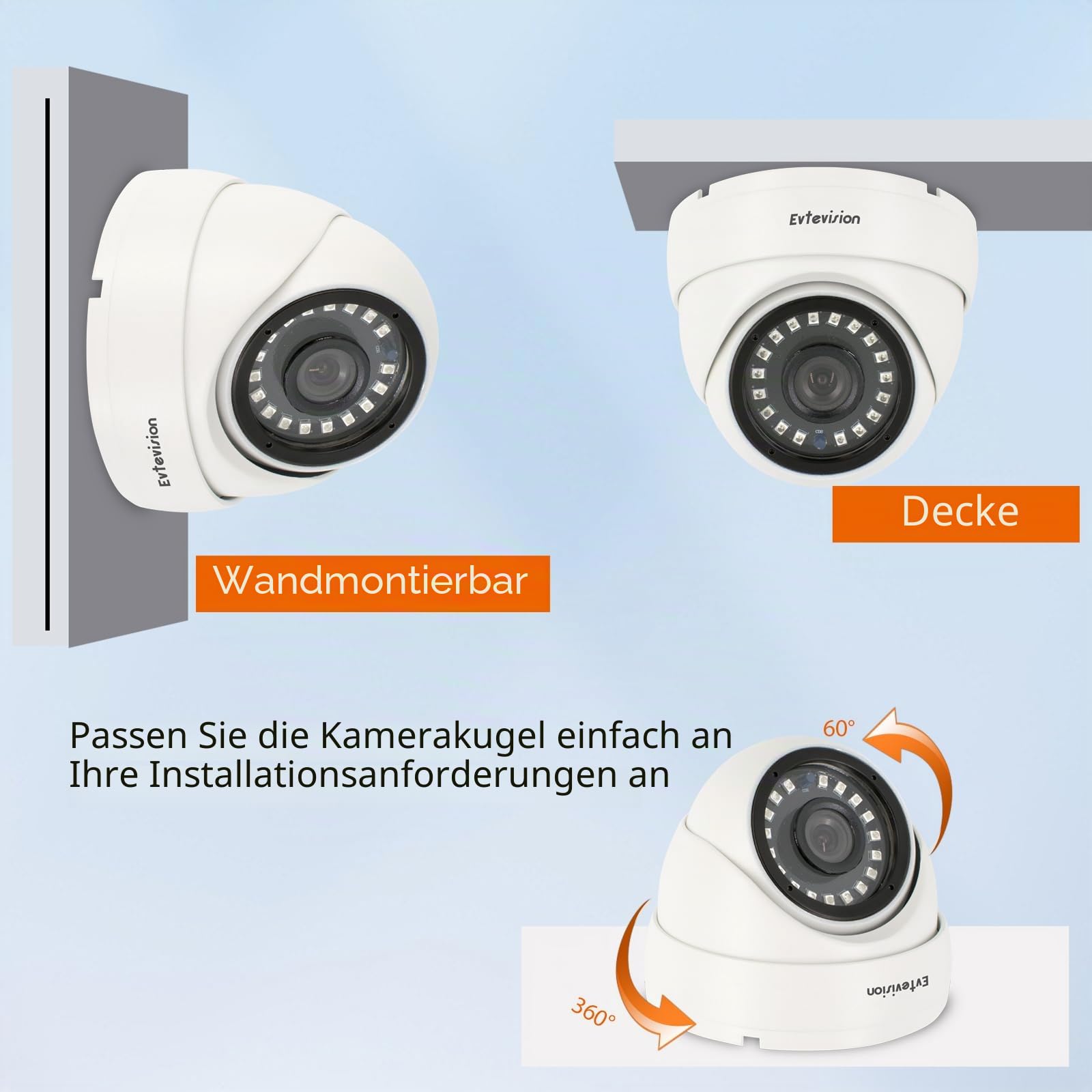 HD 5MP AHD/TVI/CVI/CVBS 4-in-1 Überwachungskamera, Wetterfeste Analoge IP66 Wasserdicht, Dome Kamera für den Innen- und Außenbereich, 65 Fuß klare Nachtsicht