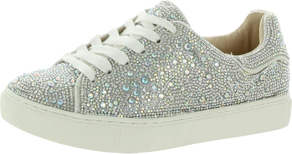 Betsey Johnson Girls Sidny Sneaker, Rhinestone, 5 Big Kid