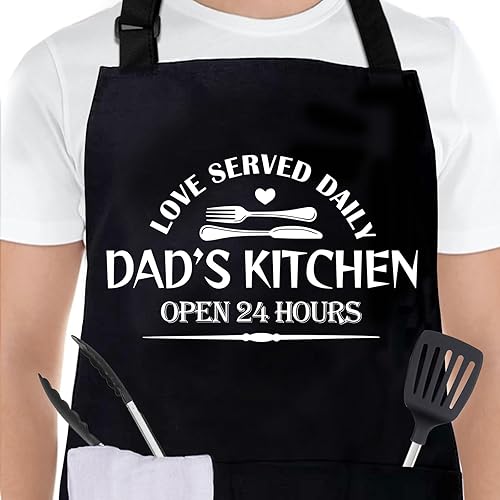 Delantales de parrilla para hombres, espalda de Cnavas Corss con bolsillos grandes, delantales de chef ajustables, regalos divertidos para hombres
