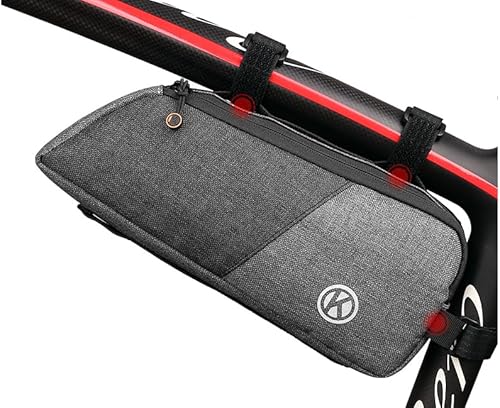 YongXiangPeng Sacoche étanche pour cadre de vélo – Contrôleur de tube supérieur amovible avec grande capacité pour kit de conversion de vélo de montagne (gris)