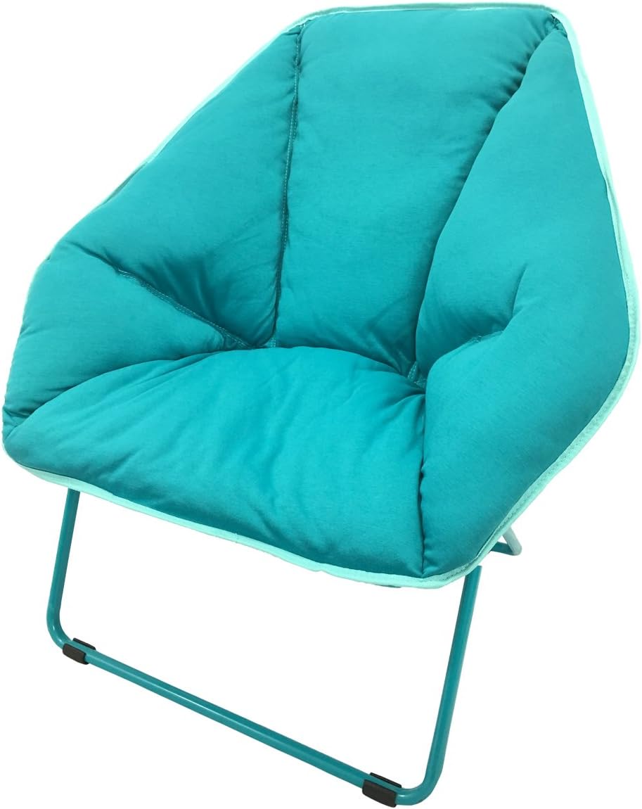 HEXAGONAL LOUNGER Bungee Lounge Chair Round Bungee Chair Folding Comfortable Lightweight Portable Indoor Outdoor - Blue