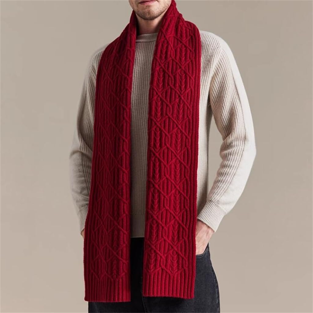 Knitted Scarf Gift Wool Green For Men And Women's Winter Warmth Versatile