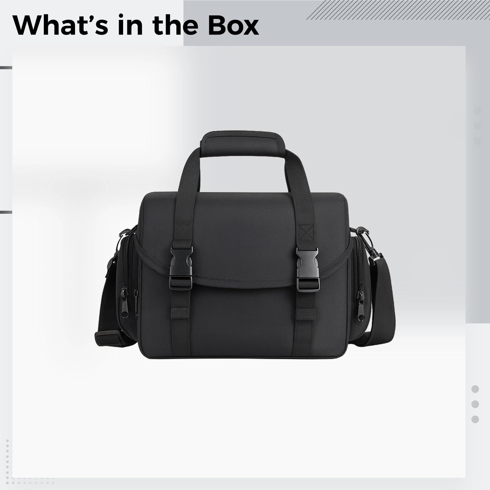 Bolsa para cámara con separadores ajustables, mochila de nailon impermeable de un solo hombro, se adapta a 1 cámara DSLR y 2 lentes, múltiples bolsillos de almacenamiento para accesorios
