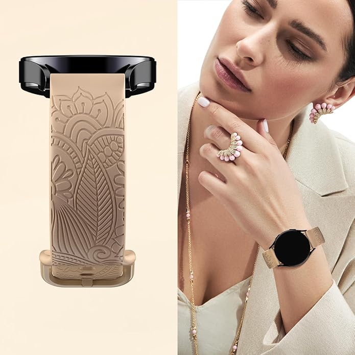 Correa de silicona floral 18mm compatible Garmin miniatura 3