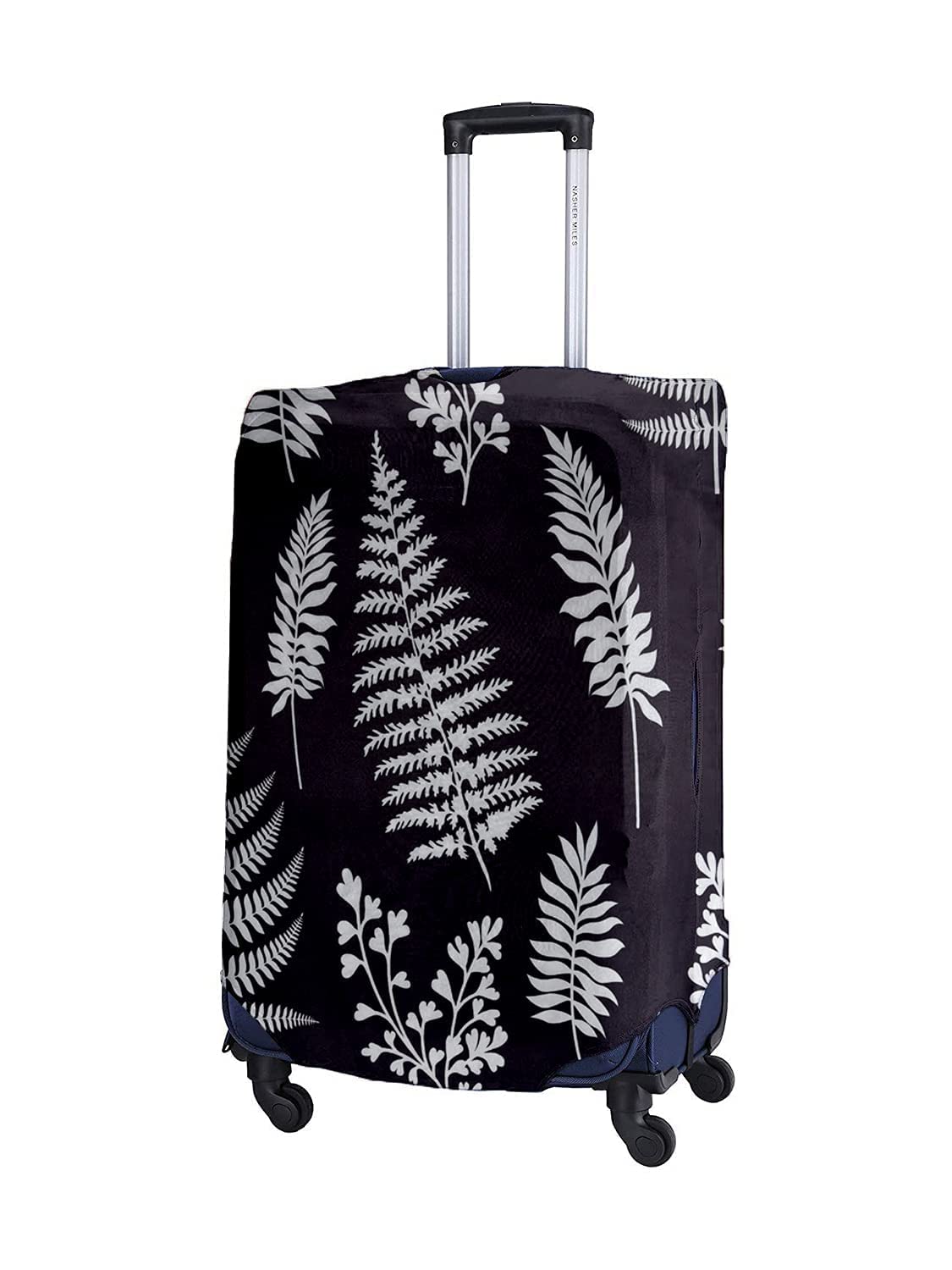 Leaf Design Travel Suitcase Eco-Friendly Cover | Small | Fits 18-22 Inch Luggage | Polyester-Spandex | 55cm (20 inches) | Luggage Protectors | Anti Scratch/Dust | Pack of 1 | Black…-image-26