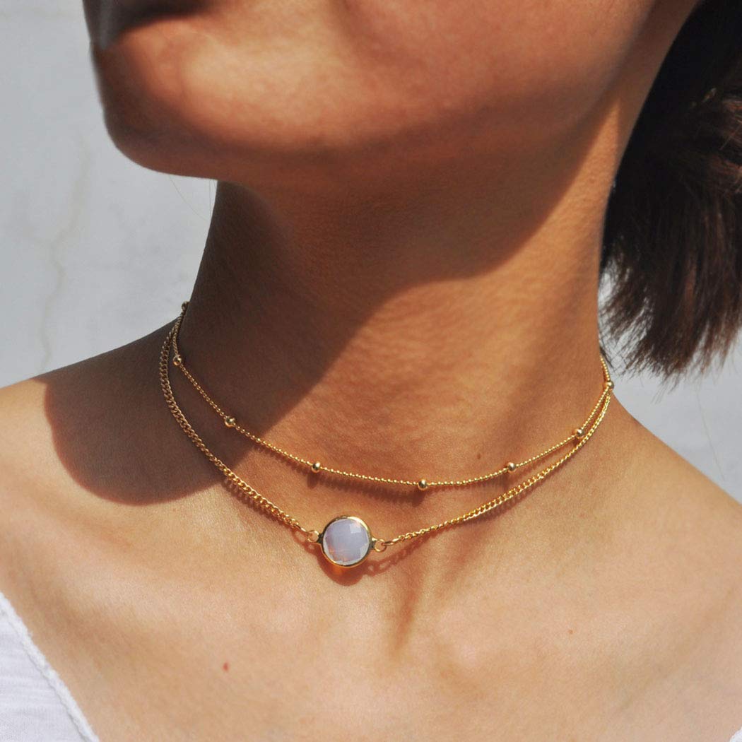 Fstrend Fashion Layered Necklace Dainty 
