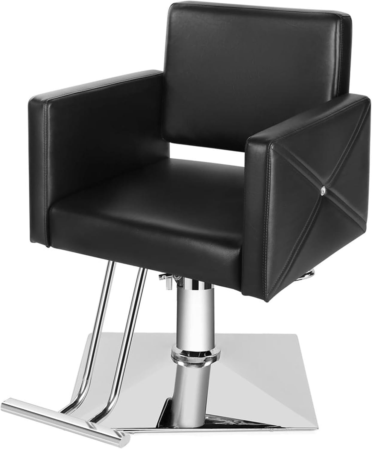Barber Salon Chair for Hair Stylist, Hair Salon Chair with Heavy Duty Hydraulic Pump, 360 Degree Swivel Adjustable Height for Hair Styling Haircutting Braiding, Beauty Salon Equipment, Black
