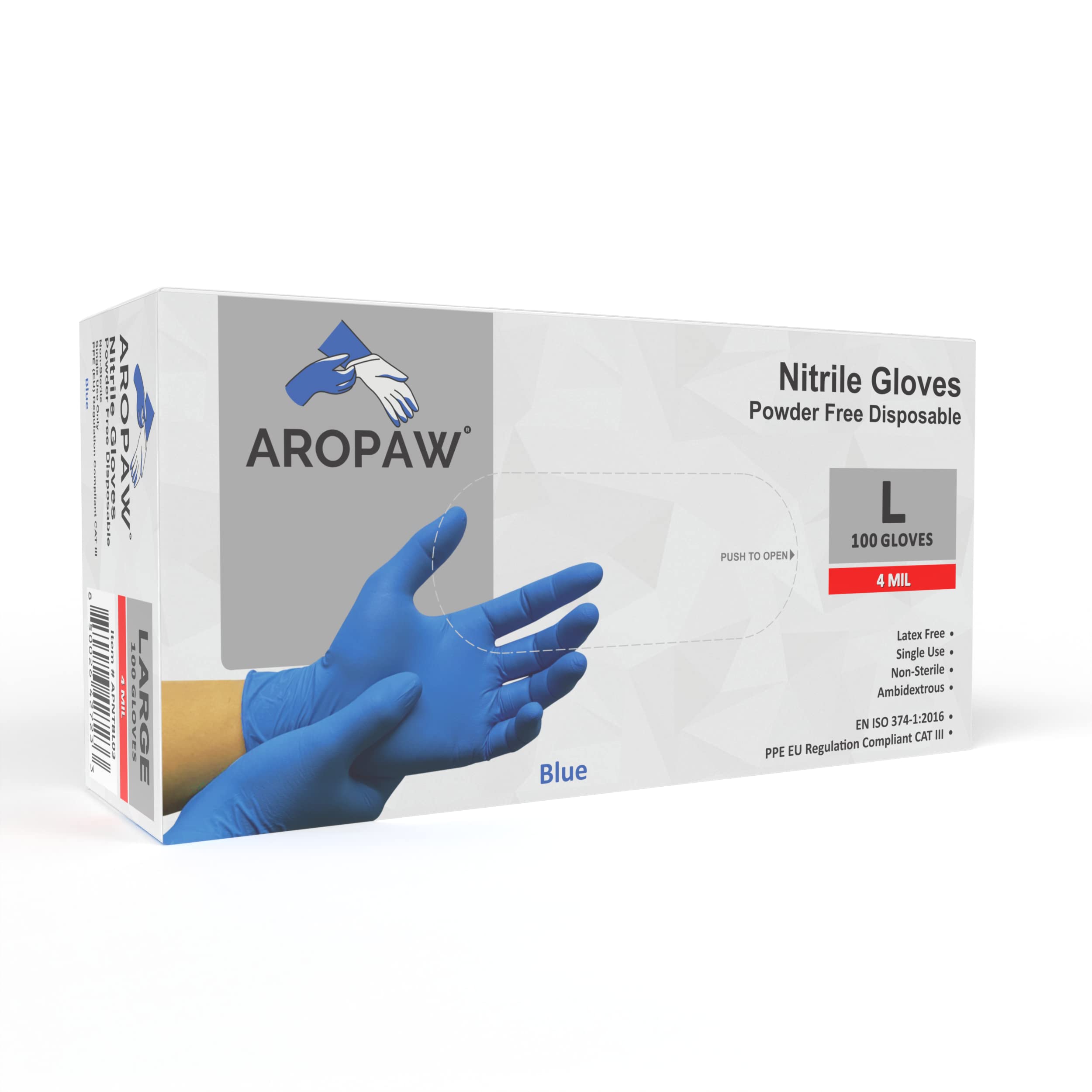 Guantes de nitrilo, guantes desechables de 4 mil, cómodos, sin polvo, sin látex, 10 cajas | 1000 guantes (grande)