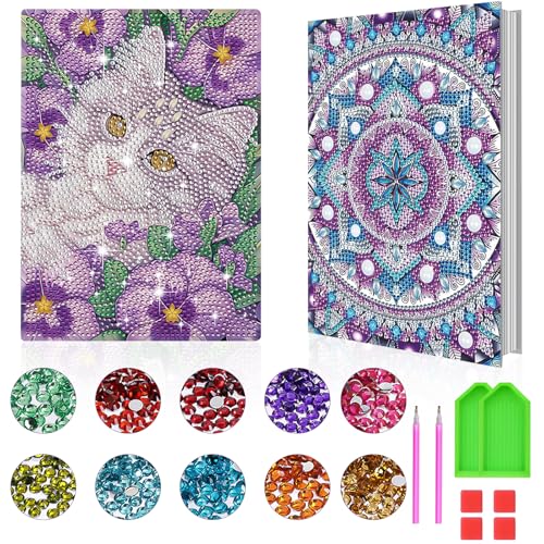 Crafts Girls 6, 7, 8, 9, 10, 11, 12 anni, regalo di Natale per bambini di 6 anni, per stationery Diamond Painting, Creative Mandalas Diary, regalo di compleanno per ragazze (Dreamy Purple)