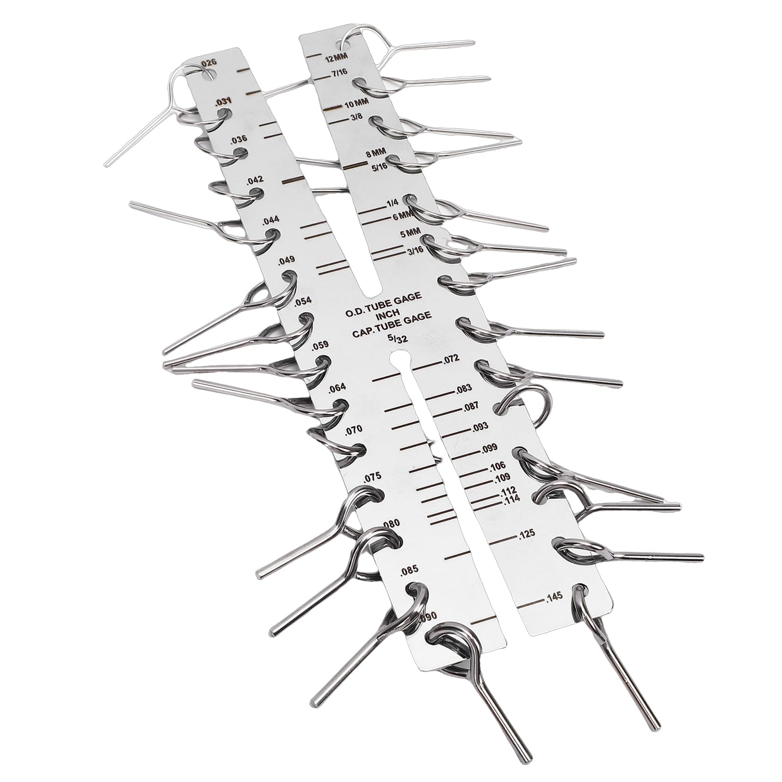 Naroote Tube Capillaire, Diamètre de Tube à Double Griffe en Acier Inoxydable, Bilingue à échelle Métrique Impériale pour CVC, Idéal pour la Mesure des Tuyaux en Cuivre du Système de Réfrigération