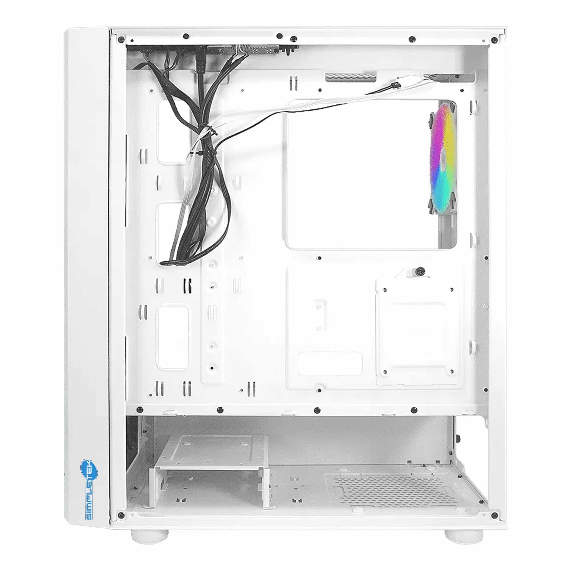 SIMPLETEK - Case Telaio RGB Bianco - Compatibile con Noua Orizon M111 | E-ATX m-ATX mini-ITX ATX - 2x 3.5" - 1x 2.5" | Senza alimentatore