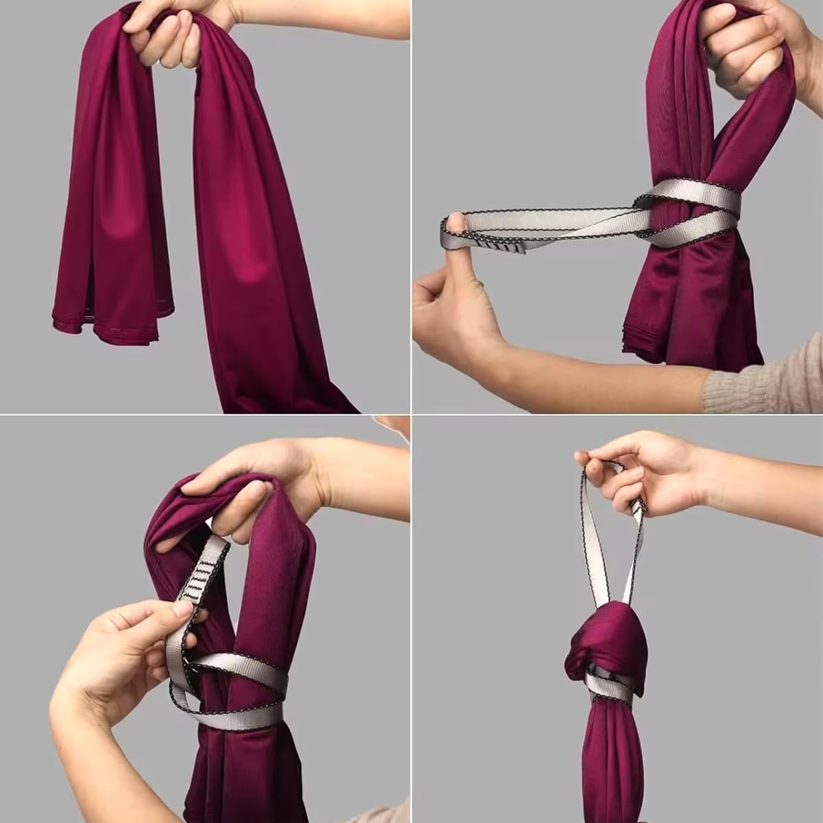 Lot de 10 sangles de yoga 40/60 cm pour yoga, balançoire aérienne (60 cm)