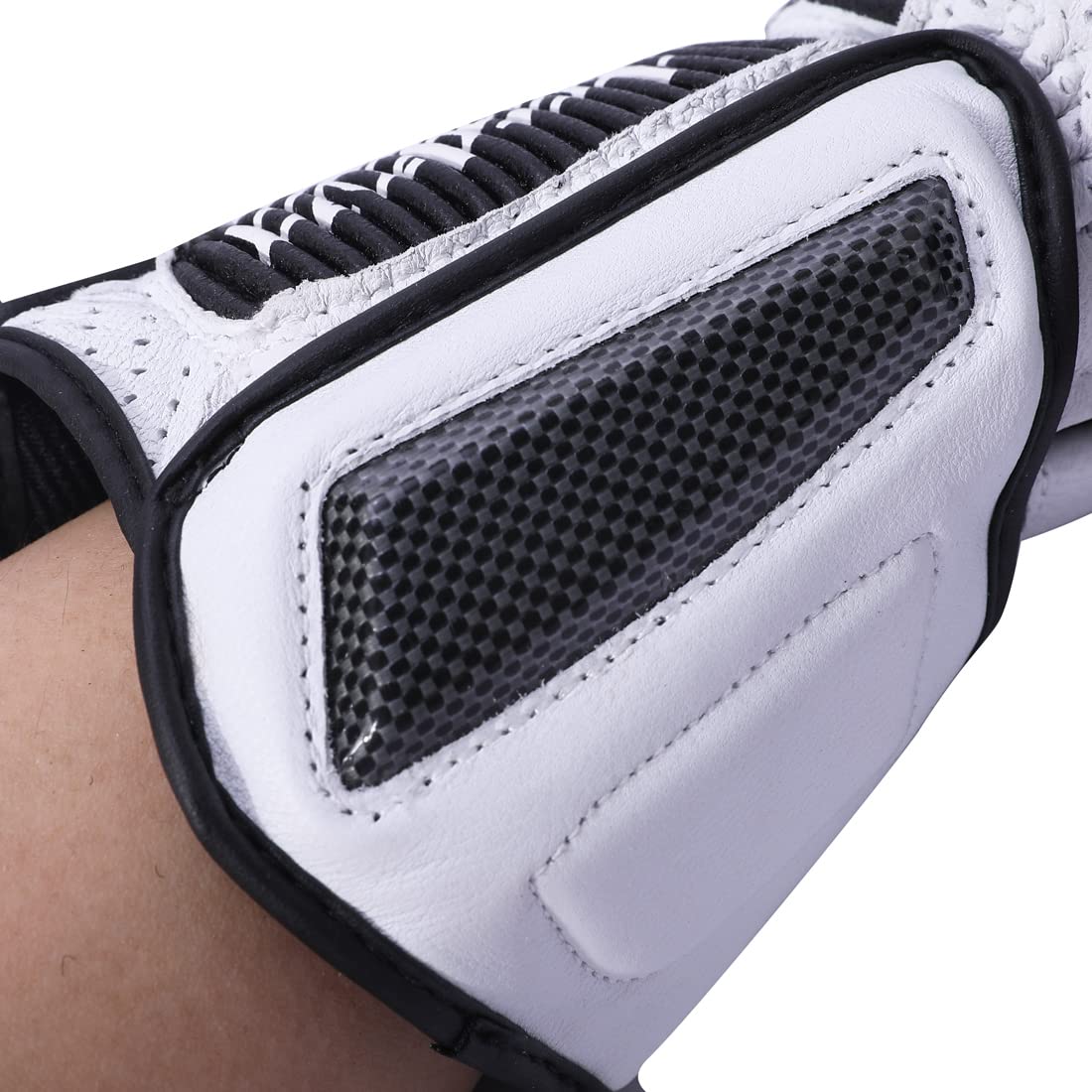 Harssidanzar Guanti da Moto per Uomo e Donna,guanti da moto Powersports con protezione nocche in fibra di carbonio KM045