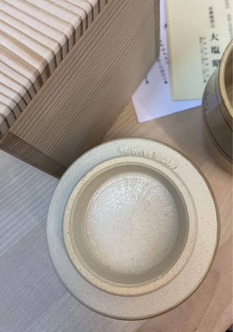 Amazon.co.jp: 赤膚焼窯元 大塩昭山奈良絵竹節夫婦湯呑 : ホーム＆キッチン