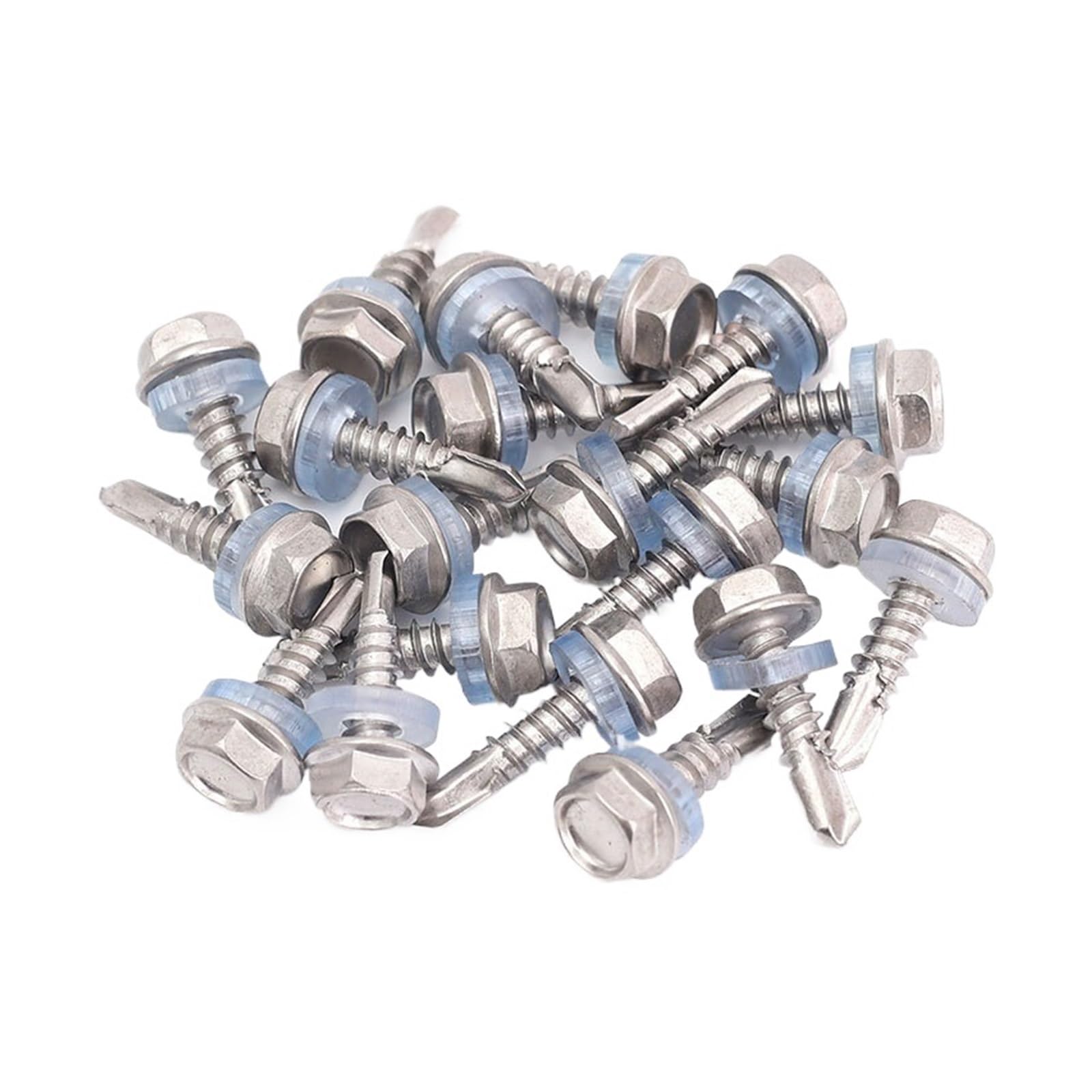 Tornillos Autorroscantes 200/20 piezas 410 tornillo autorroscante de acero inoxidable cabeza hexagonal resistente a la corrosión suministros Hardware sujeción(M4.8x19,200 PCS)