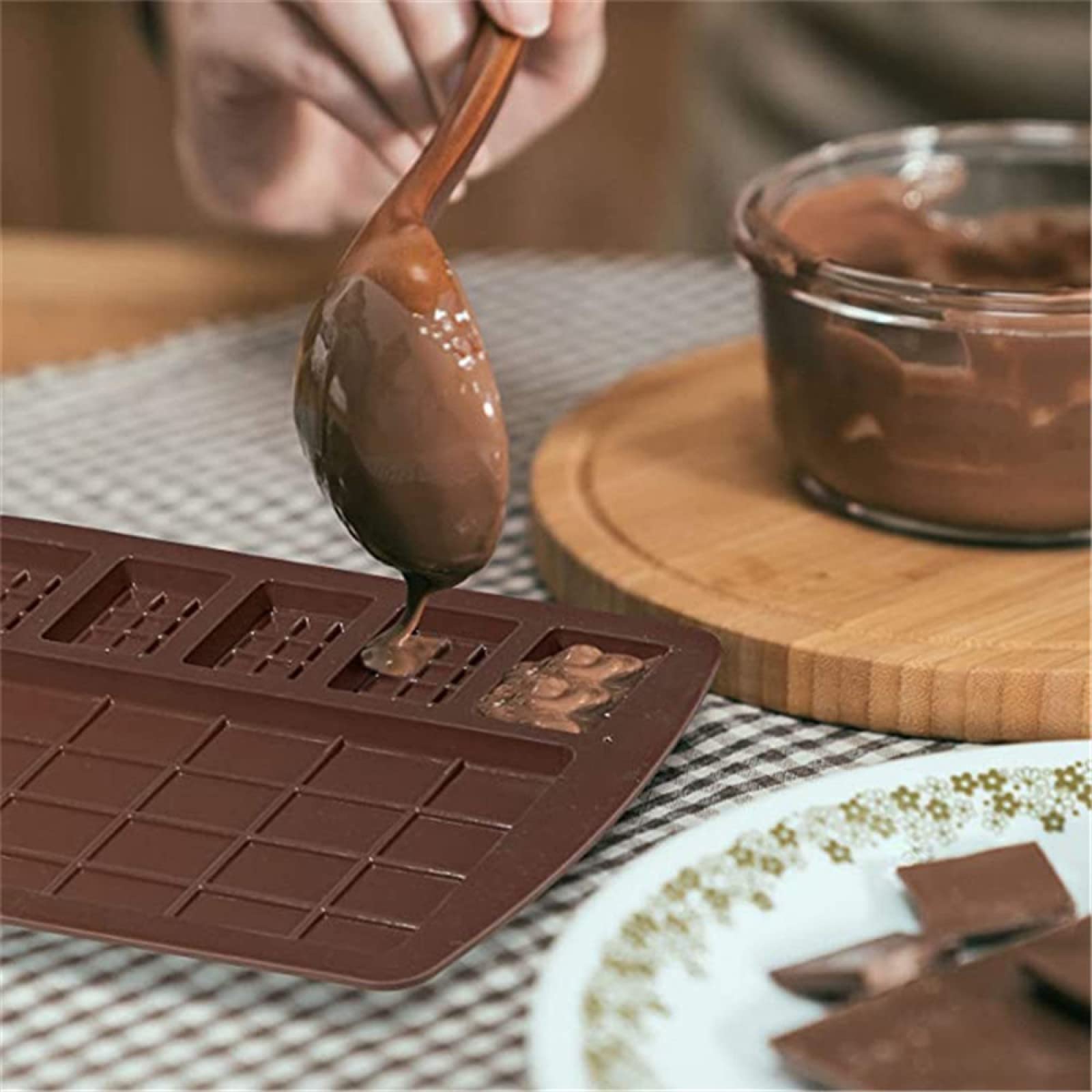 Moldes de silicona para hornear, 2 tamaños, molde de chocolate para fondant, pastelería, decoración de pasteles, 6 unidades