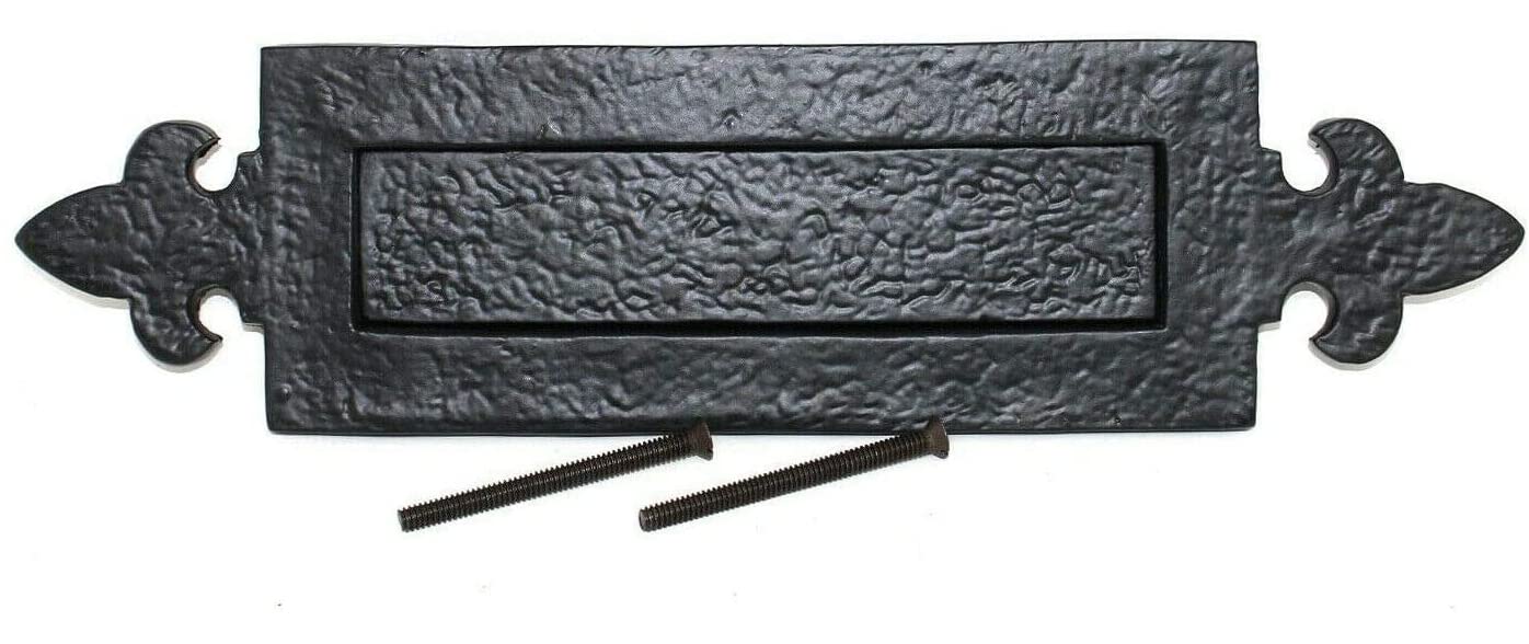 Placa negra antigua de hierro fundido liso o flor de LYS