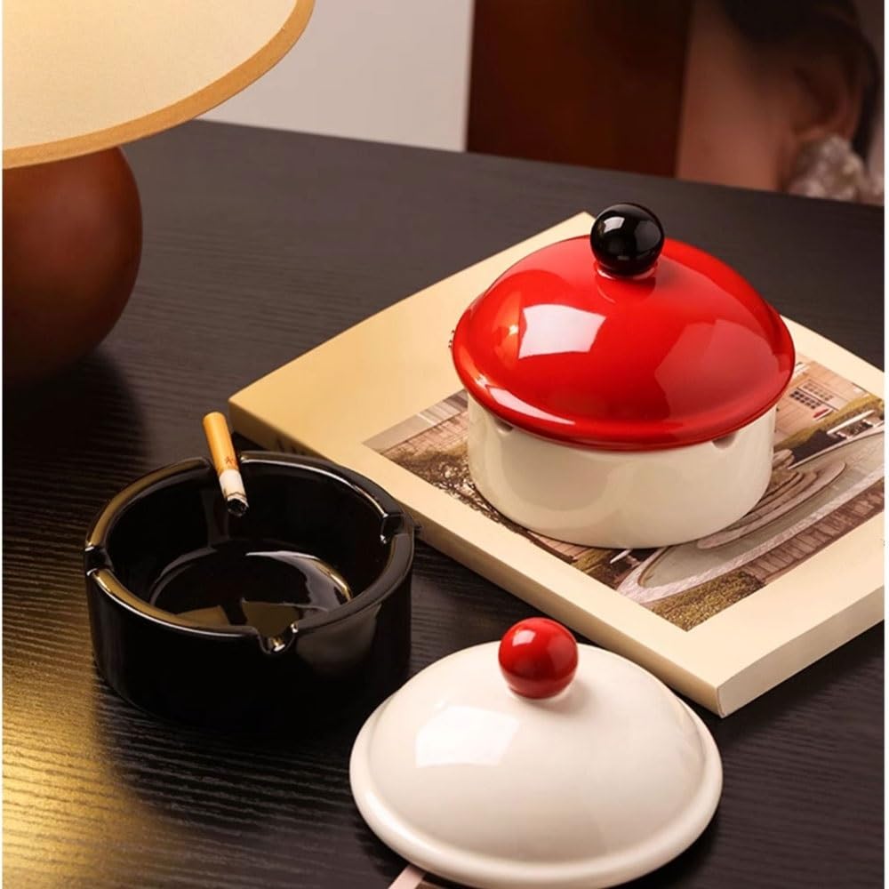 Posacenere per sigarette Posacenere da tavolo in ceramica con coperchio decorativo portatile for interni