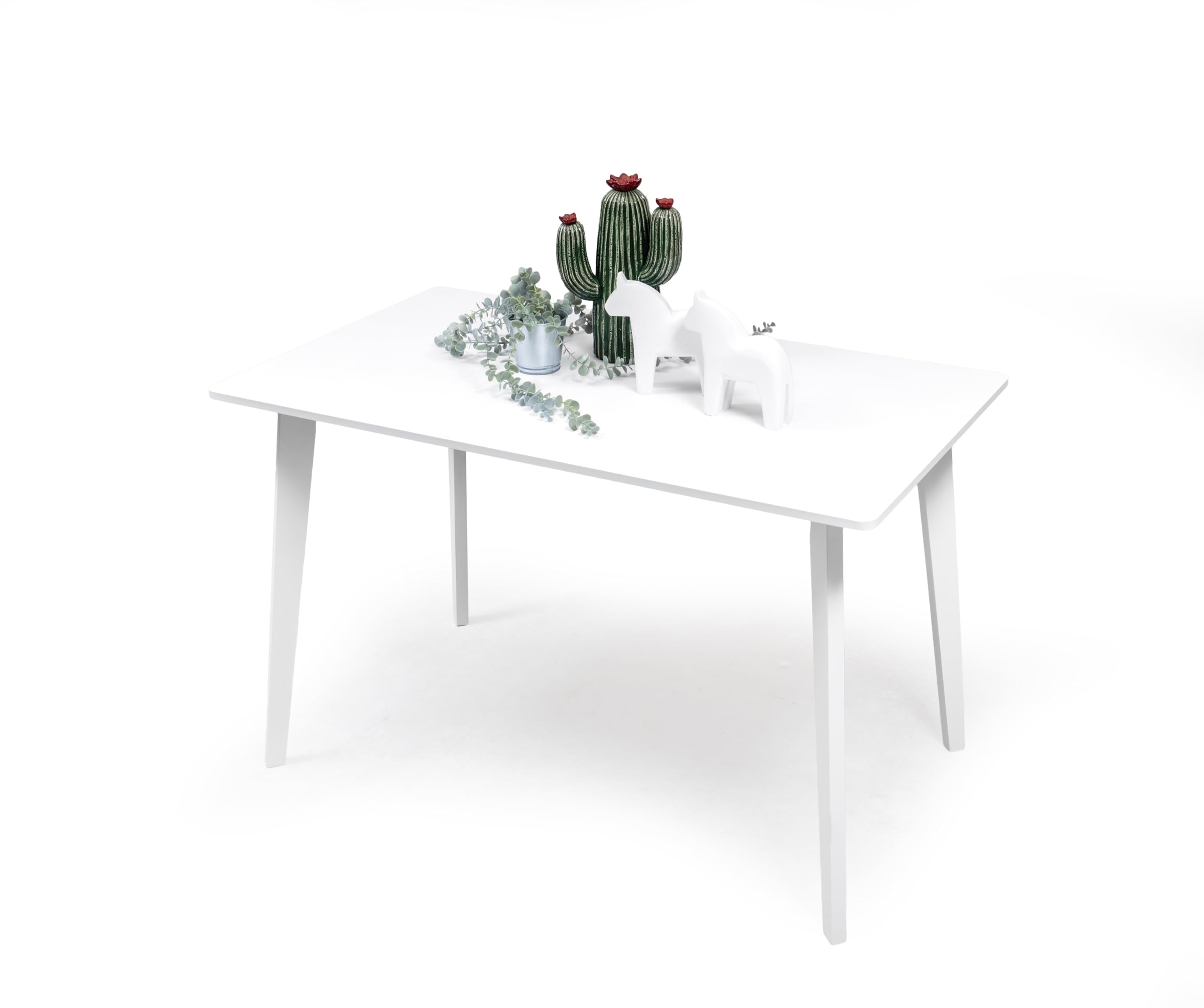 Homely® | Mesa de Comedor o Cocina Cody | Auténtico Diseño Nórdico de 120x70 | Mesa Escandinava, Sencilla Y Minimalista | Diseño Versátil Lacado Blanco Mate | Mesa de Comedor para 4 Personas