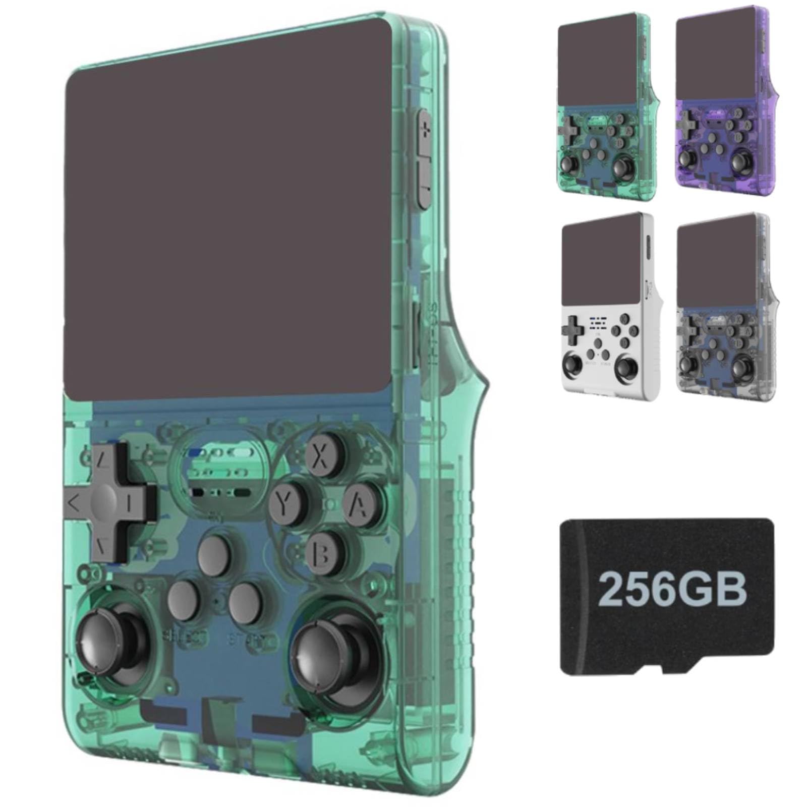 R40S Pro Handheld Game Console, 3800mAh Portable Pocket Arcade, Over 30,000 Pre-Installed Games, More Than 20 Retro Emulator Systems, 3.5 inch IPS Full-View HD Screen, 256GB (green)