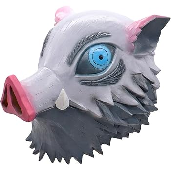 Amazon Com Gankchen Anime Demon Slayer Kimetsu No Yaiba Hashibira Inosuke Mask Full Head Pig Masque Wild Boar Mask Hood Wild Pig Masque Hashibira Inosuke Costume Mask Latex Masqurade Gray Clothing