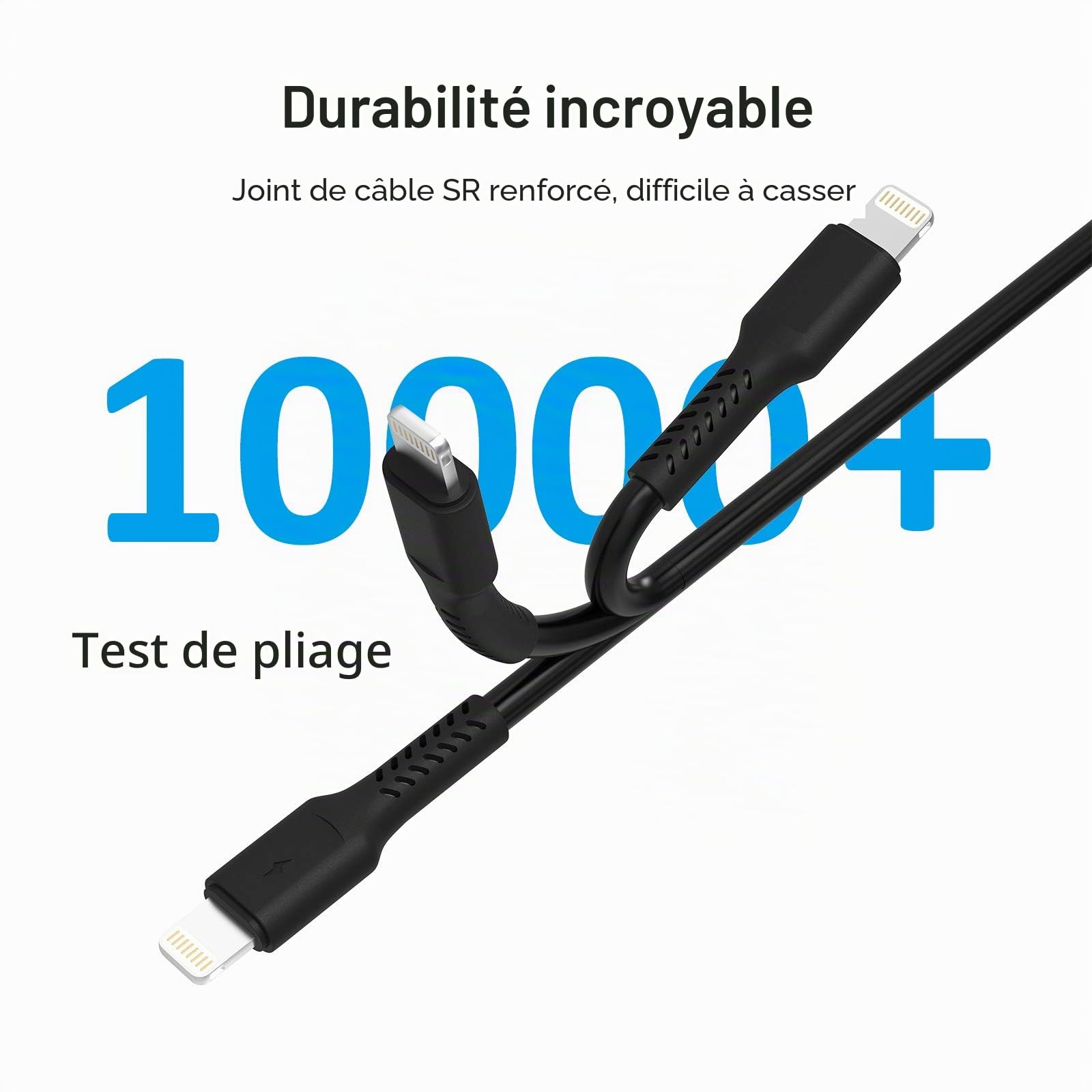 Câble iPhone Chargeur Court 20cm [Certifié MFi] Lot de 5 Câble Lightning vers USB 0.2m Charge Rapide pour iPhone 11, 11 Pro, X, XS, XR, 8, 8 Plus, 7, 7 Plus, 6s, 6s Plus, 6, 6 Plus - Noir