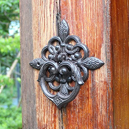 Zuyang Cast Iron Door Knocker Door Knockers For Front Door Gothic Vintage Door Knock Unique Antique Door Handle (Color : Black, Size : 19.519.53.5Cm) #TOP5