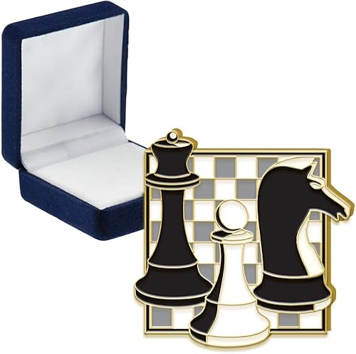 Crown Awards Pin de esmalte de ajedrez, esmalte de ajedrez
