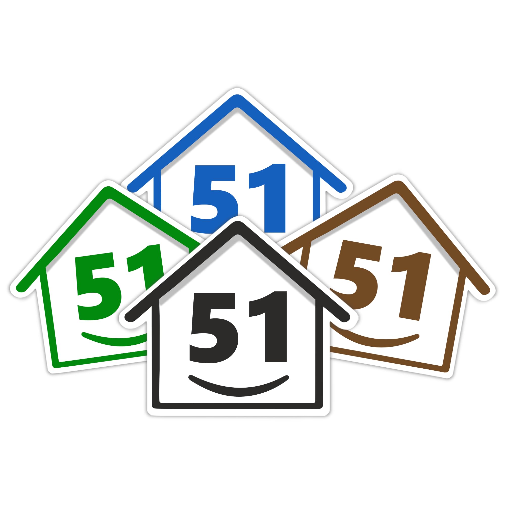 4 x Bin Numbers for Wheelie Bins, 1-99, 15cm ‘Happy House’ Colour Design Dustbin Stickers, Easy Application Stick On Number Stickers - Weatherproof Self Adhesive Vinyl – Blue, Black, Green, Brown (25) — view 22