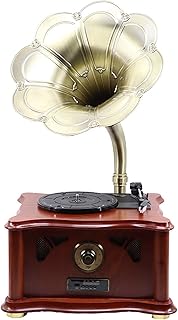 Retro Style Phonograph Record Player Retro Phonograph Trumpet Antique Vinyl Record Player European Solid Wood Living Room Vintage gramophone Every family