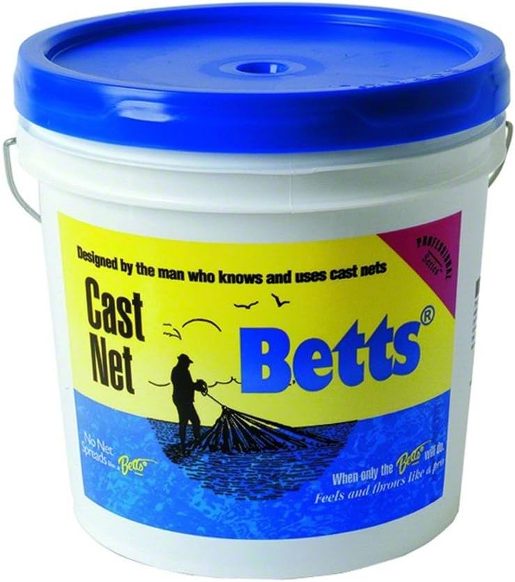 Betts 18-7 Professional Series Mullet Mono Cast Net, 7-Foot Length, 1-Inch Mesh, Clear Finish