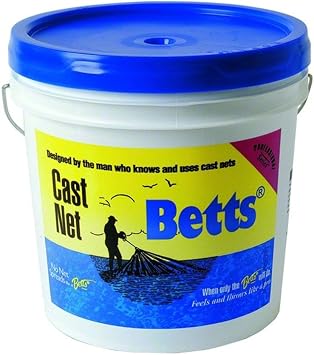Betts 18-7 Professional Series Mullet Mono Cast Net, 7-Foot Length, 1-Inch Mesh, Clear Finish