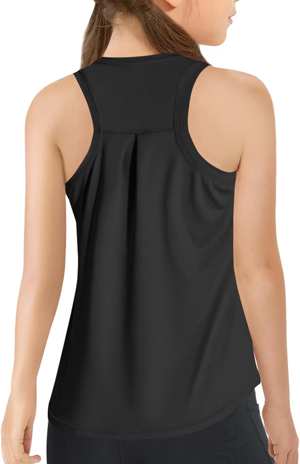 Haloumoning Girls Athletic Tank Tops Kids Racerback Sleeveless Workout Running Sports Shirts 5-14 Years