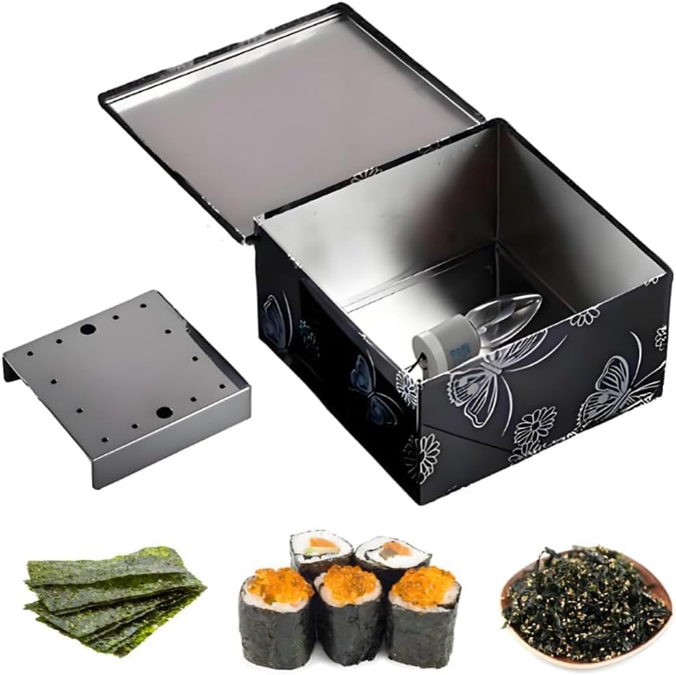 Stainless Steel Seaweed Dryer with Adjustable Temperature & Anti-Slip Mats, Perfect for Crispy Nori, Vegetables, Sushi - High-Efficiency Seaweed Oven with Drying Function