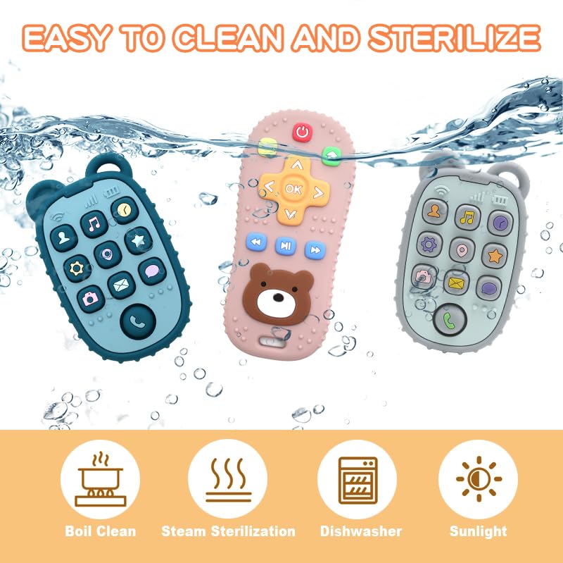 Miniatura 5 de Mordedor de silicona para bebés, paquete de 2 unidades, suave y flexible, juguetes de dentición de fácil agarre para bebés y niños pequeños, sin