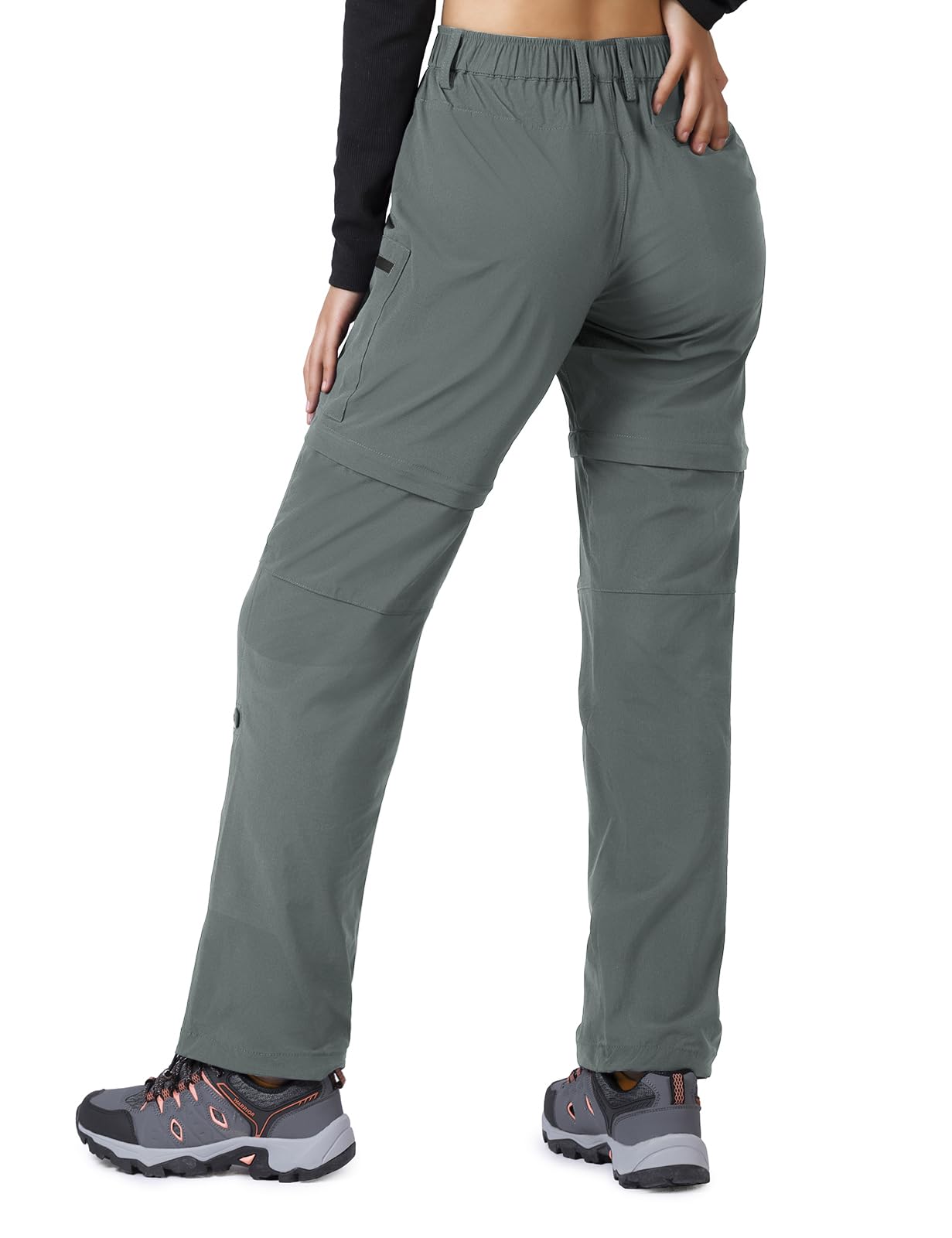 Cycorld Pantalones de Senderismo para Mujer, Convertible Secado Rápido Stretch Ligero Cremallera Fuera Pantalones con 5 Bolsillos Profundos