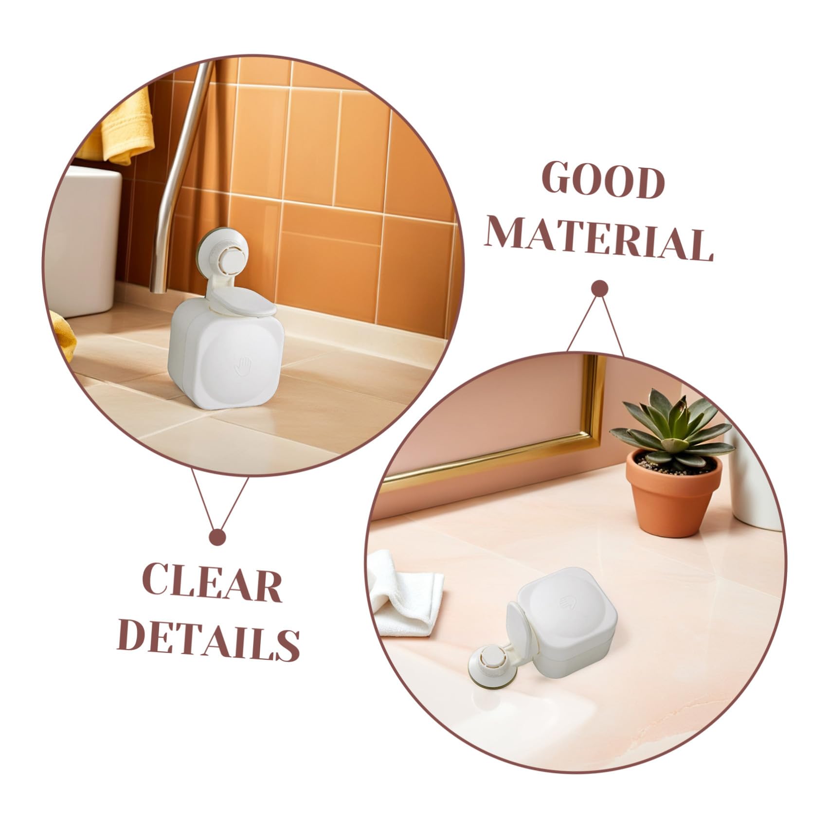 Dispensador de Jabón para Ducha de Baño Ventosa, Montaje en Pared sin Taladro, Plástico Abs de Color Claro, Manual Fácil de Presionar, Uso en Baño y Cocina, Diseño Compacto