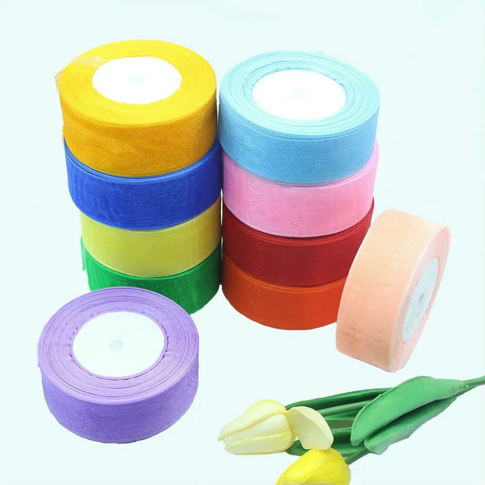 Band, Ballonband, Organzaband aus Polyester, 3,8 cm x 45,7 m, mehrfarbig, for Geschenkverpackungen, Hochzeitsdekoration, DIY-Bastelarbeiten(Light Blue)