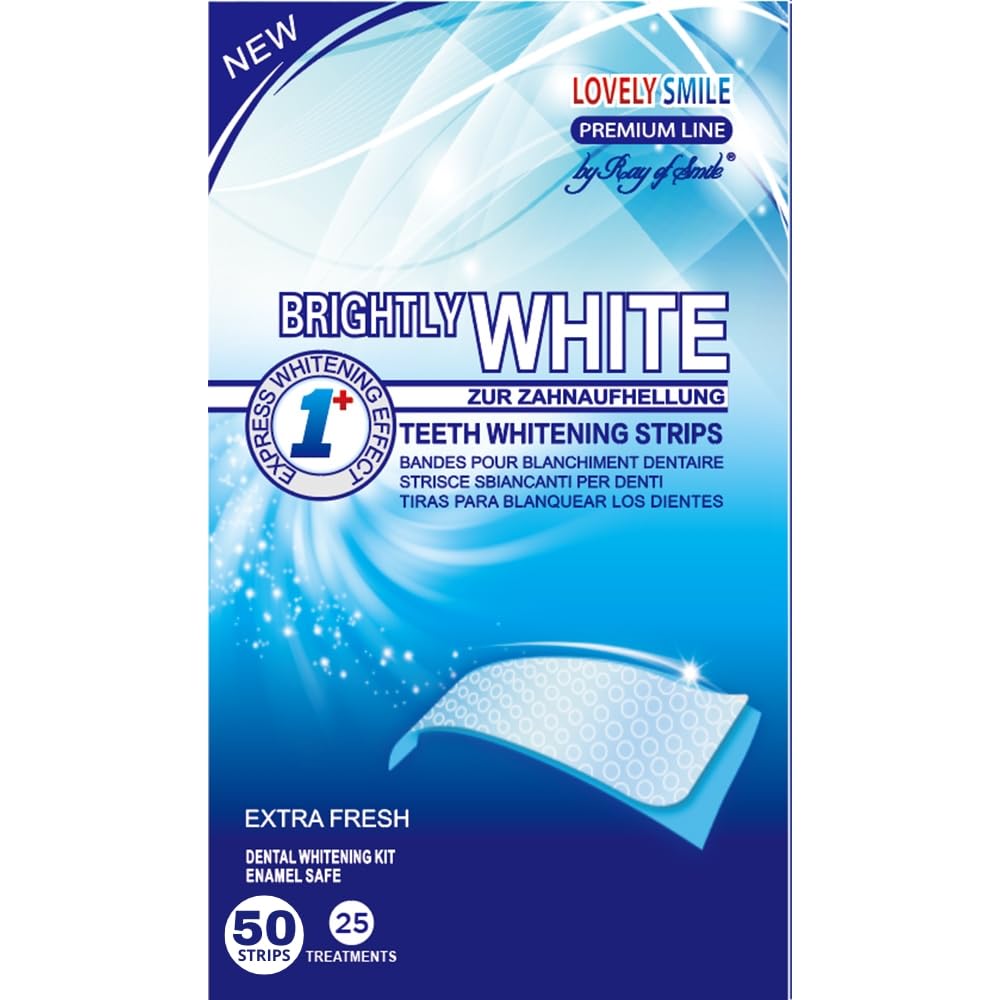 50 Bandes Blanchiment Dentaire - Offre XXL | Qualité Professionnelle | Sourire Plus Blanc Dès la 1ʳᵉ Utilisation | Blanchiment Rapide & Efficace | Technologie No-Slip, Sans Peroxyde | RAY OF SMILE