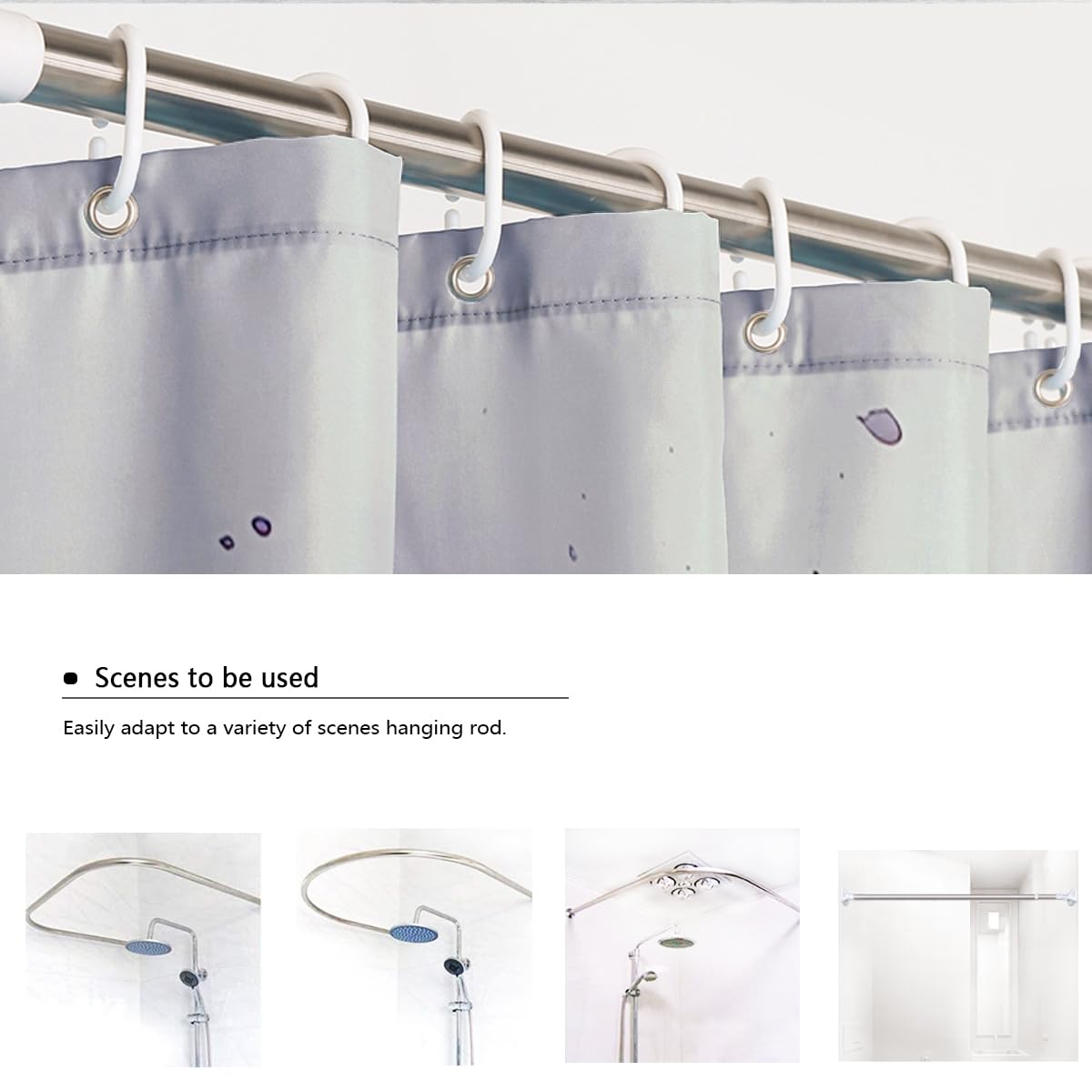 Rideau de Douche Aquarelle Rose Violet pour Salle de Bain, Tissu botanique Romantique Rideau de Baignoire Aquarelle décoration de Salle de Bain, Lavable en Machine W180xL220 cm
