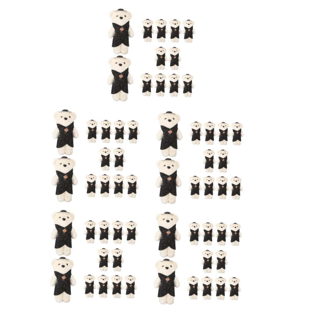 SHINEOFI 5 Set Bolla di Simulazione Orso LED Camera da Letto Cameretta Decorazione per Matrimoni Home Decoration Present Box Adorabili Bambole di Orso Bambole Stoffa Black 10 Pezzi * 5