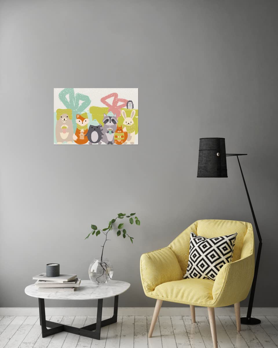 artboxONE Poster 120x80 cm Für Kinder Alle meine Freunde - Bild tiere adventskalender bär