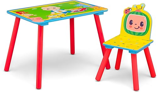 Miniatura 3 de Delta Children - Juego de sala de juegos CoComelon de 3 piezas para niños pequeños, incluye mesa, silla y caja de juguetes, color verde