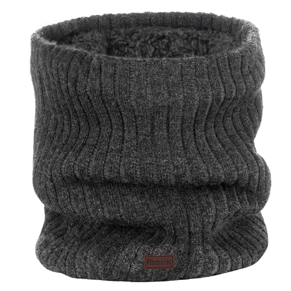 flintronic Scaldacollo In Pile, Sciarpa Scaldacollo Invernale a Termica Antivento, Sciarpa Circolare a Maglia Spessa, Snood Termici per Uomo e Donna per Ciclismo Corsa Sci