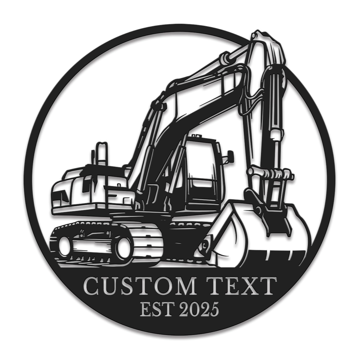 Gewasi Custom Excavator Metal Wall Art, Personalized Construction Site Decor, Industrial Man Cave Sign, Birthday Christmas Dad Present, Grandpa Gift, Boy Room Decoration (Style-1)