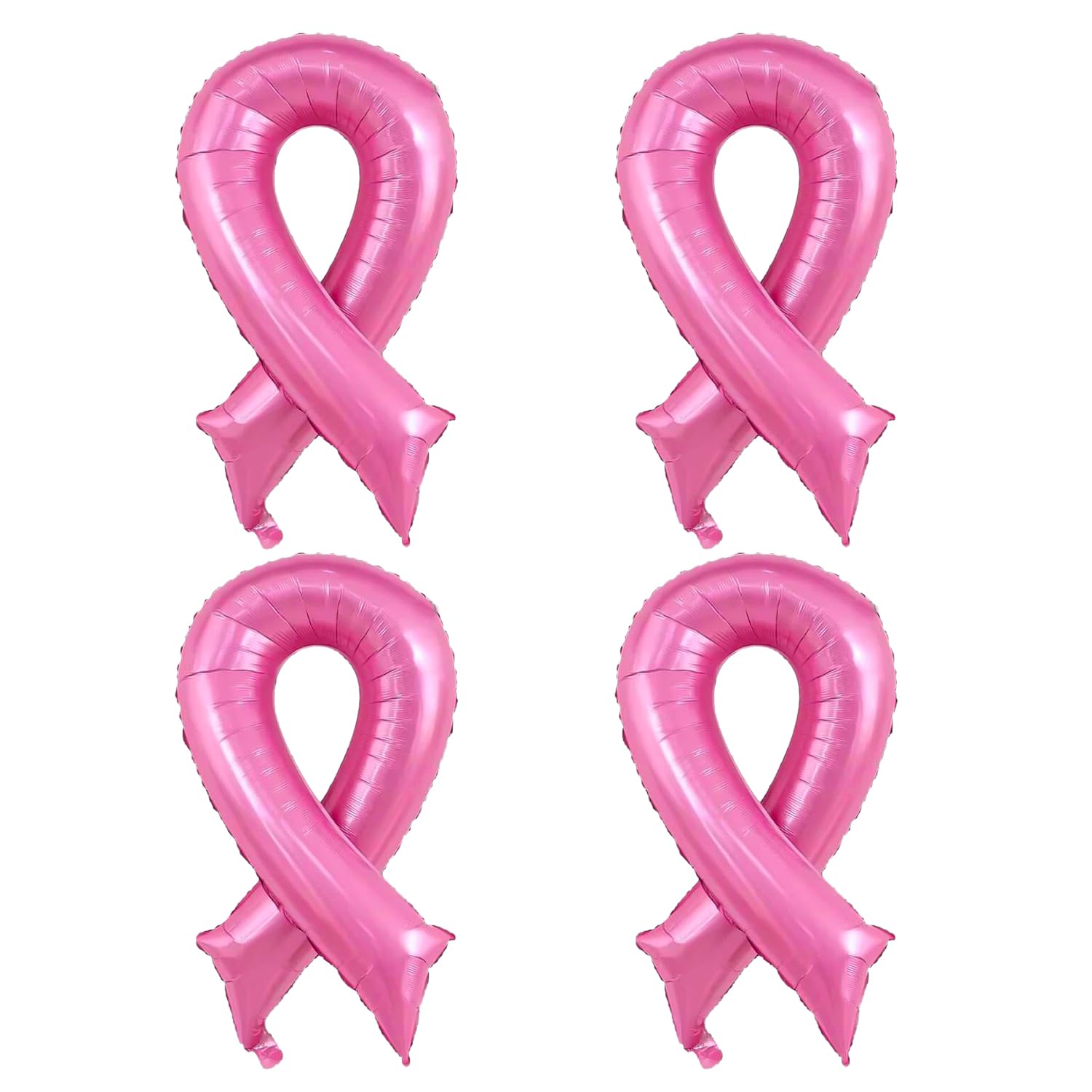 JUFYVO 4pcs Pink Ribbon Balloons Breast Cancer Awareness Balloons Decoration Breast Cancer Party Decoration Supplies Campaign Support Supplies for Women