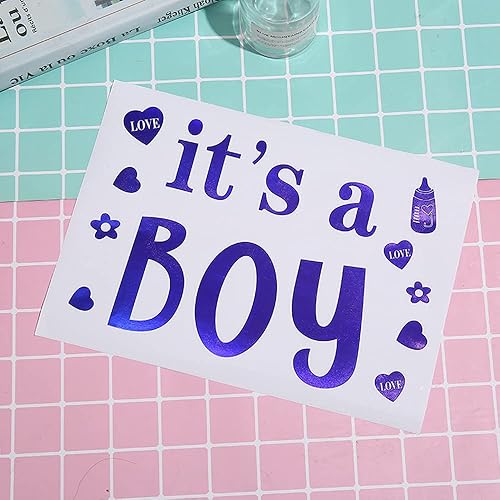 Miniatura 6 de Calcomanías de globo para revelación de género, 10 unidades, diseño de texto en inglés "It's a Boy Or It's a Girl" ("It's a Boy Or It's a Girl"),