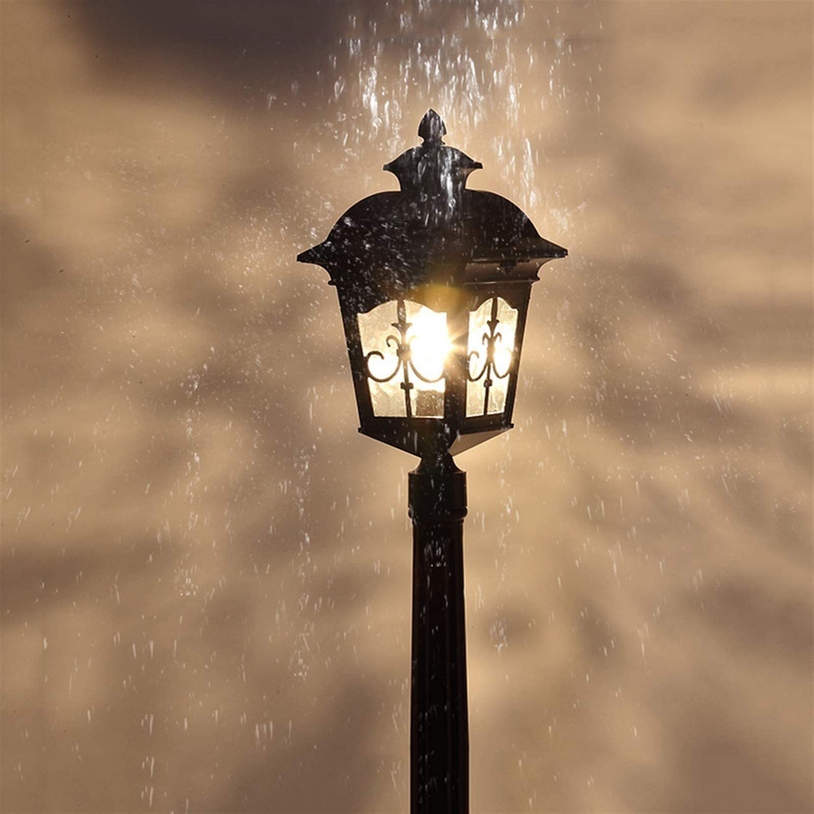 Lampa zewnętrzna słupek świetlny, 80 cm wykwintna 1-lekka szklana latarnia uliczna lampa słupkowa klasyczna dekoracja ogrodowa ścieżka trawnik willa lampa zewnętrzna wodoodporna kolumna
